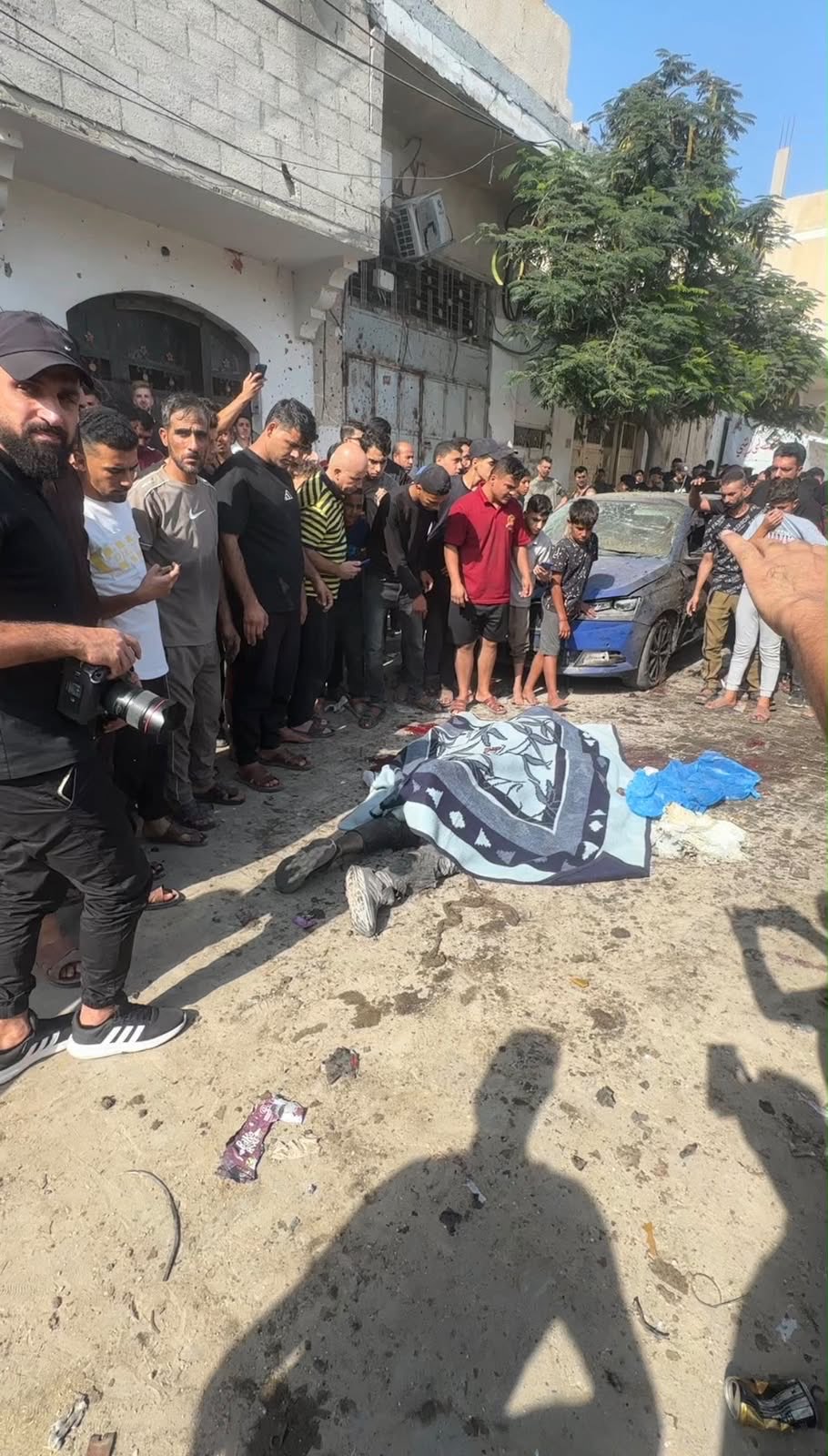 Thumbnail preview image for the video titled: Scene of Israel's massacre of two young men in Al-Nasr neighborhood