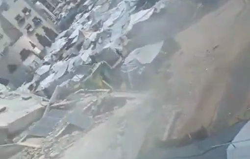 Thumbnail preview image for the video titled: Panic among students after Israeli drone struck university building during classes