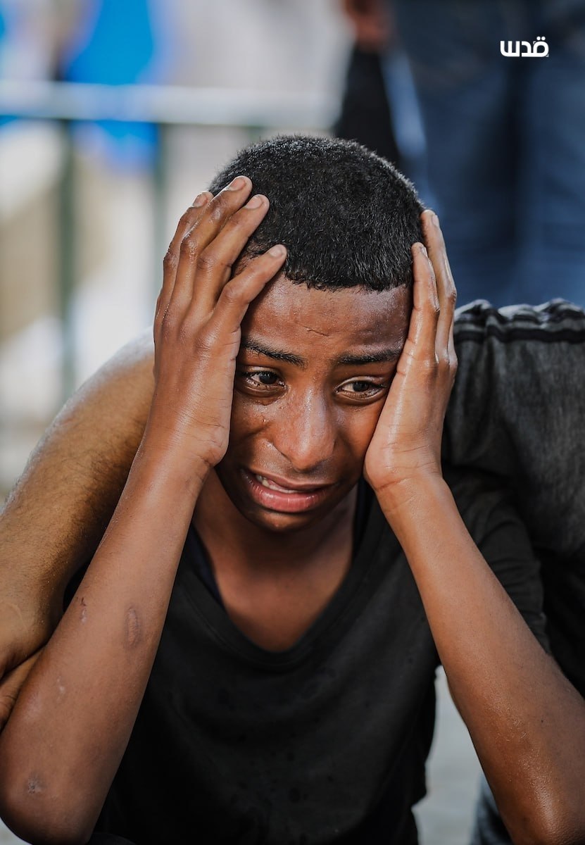 Thumbnail preview image for the video titled: Child grieves father killed by Israeli strike on university