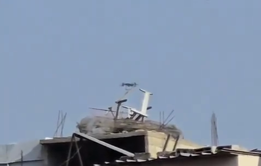 Thumbnail preview image for the video titled: Israeli drone hovers over tents in Shujaiya, east Gaza City