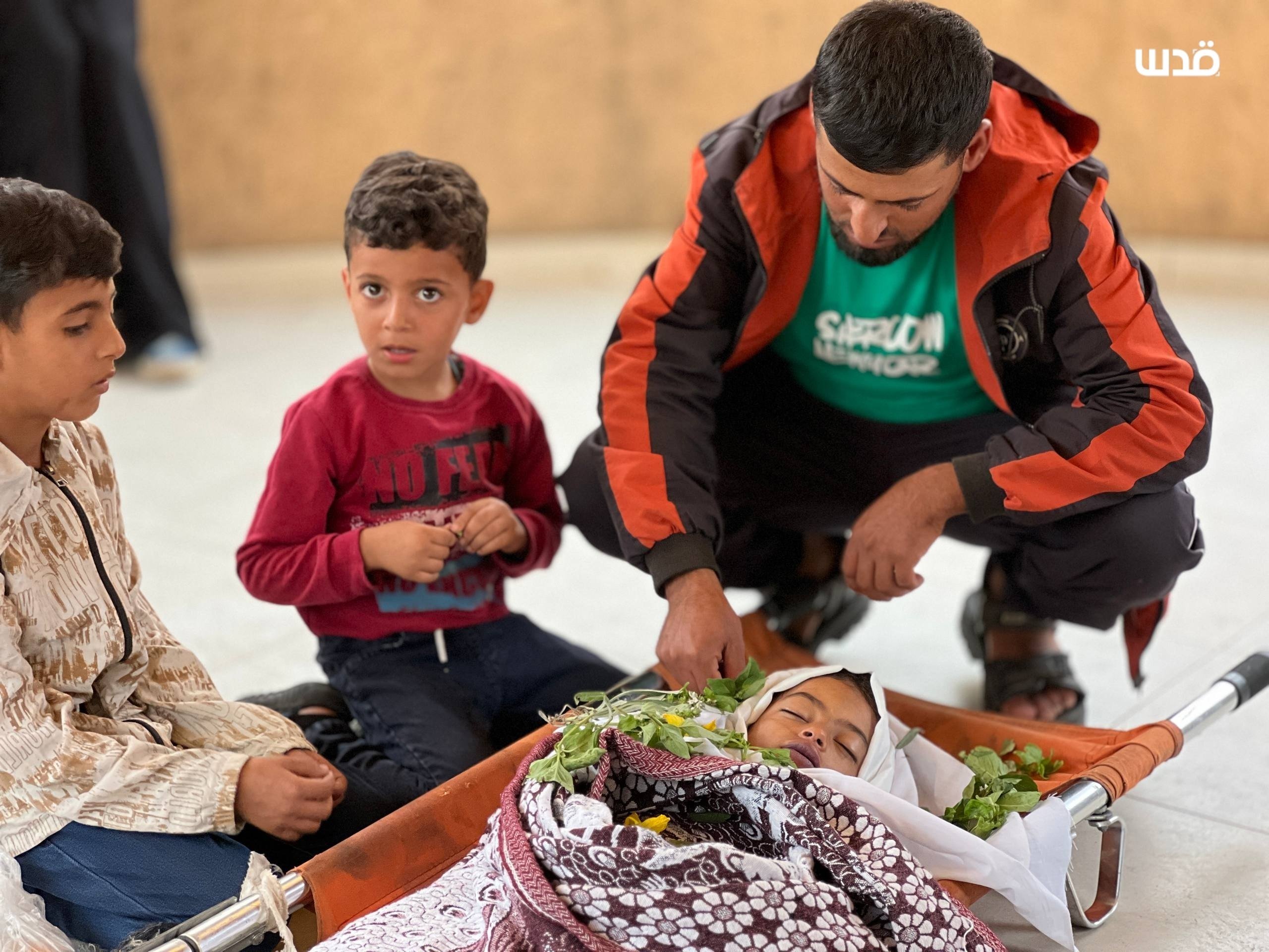 Thumbnail preview image for the video titled: Family mourns child shot in Al-Mawasi
