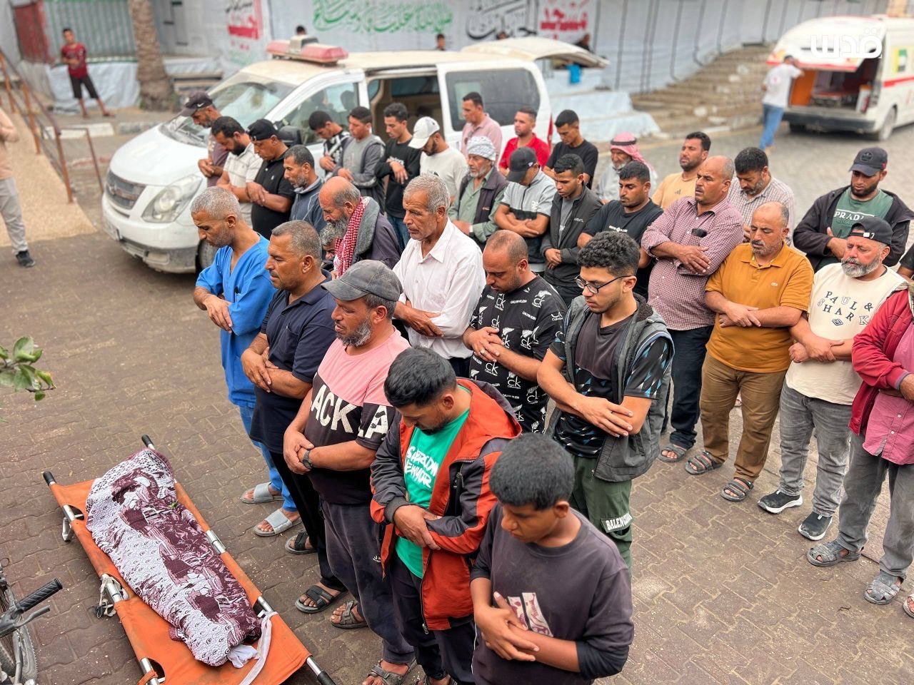 Thumbnail preview image for the video titled: Funeral prayer for child shot in Al-Mawasi