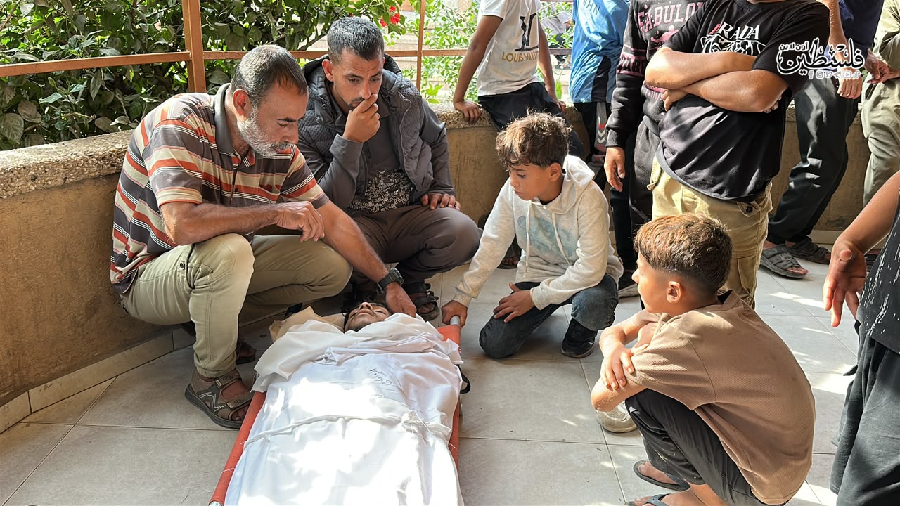 Thumbnail preview image for the video titled: Father mourns his young son killed by Israeli gunfire in Al-Mawasi