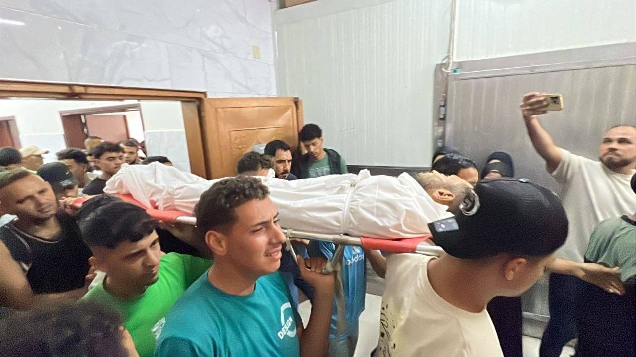 Thumbnail preview image for the video titled: Funeral procession for Palestinian killed at Al-Agha school